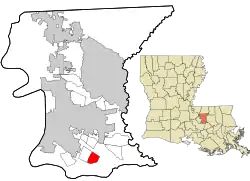 Location in East Baton Rouge Parish and the state of Louisiana.