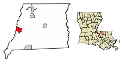 Location of Jackson in East Feliciana Parish, Louisiana.
