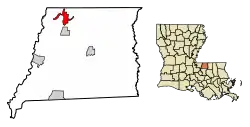Location of Norwood in East Feliciana Parish, Louisiana.