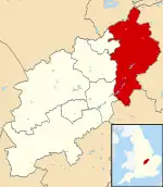 East Northamptonshire shown within Northamptonshire