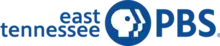 All in blue: At right, the PBS network logo. To the left, on two lines, "East" and "Tennessee", all lowercase, right-justified.