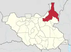 Location of Eastern Nile in South Sudan