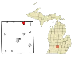 Location of Grand Ledge in Eaton County, Michigan
