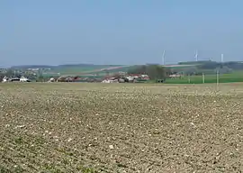 General view of the village and wind farm