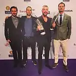 Markus Huber, Thomas Burkholz, Kollegah and Omerbegovic at the Echo Music Prize 2016
