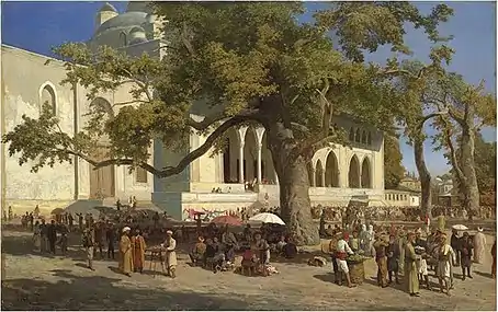 A busy market in the Courtyard of the New Mosque, Istanbul