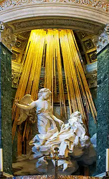 Ecstasy of Saint Teresa; by Gian Lorenzo Bernini; 1647–1652; marble; height: 3.5 m; Santa Maria della Vittoria (Rome)