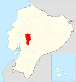 Location of Bolívar Province in Ecuador.