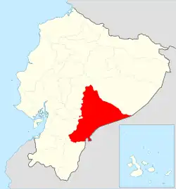 Location of Morona-Santiago Province in Ecuador.