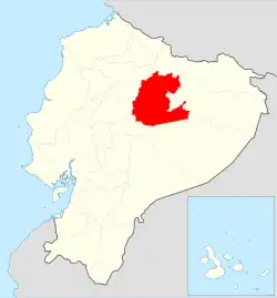 Location of Napo Province in Ecuador.