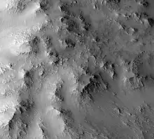 Central peak of Eddie crater, as seen by HiRISE.