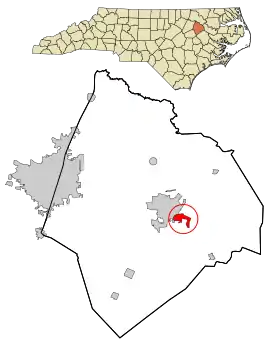 Location in Edgecombe County and the state of North Carolina.