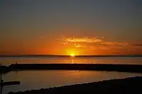 Sunrise over the boat harbour