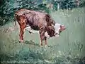 Edouard Manet, Junger Stier auf der Wiese.