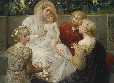 The Madonna with Jesus, Surrounded by Children
