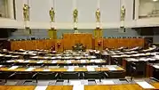 Finnish Parliament debating chamber