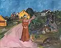 Edvard Munch —Woman in Red Dress (Street in Åsgårdstrand)