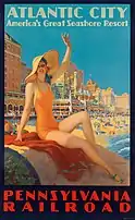 1935 poster for Atlantic City and the Pennsylvania Railroad