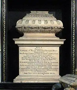 A small stone monument with a Latin inscription.