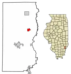 Location of Bone Gap in Edwards County, Illinois.