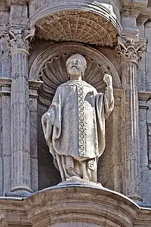 Bishop St. Germerius of Toulouse, represented in a sculpture on the Church of Our Lady of Dalbade, Toulouse.
