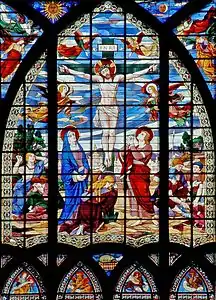 The stained glass window of Saint-Jean-de-Montmartre in Paris