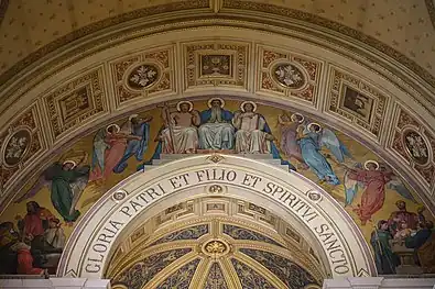 Mural over the choir, "The Holy Trinity" by Barrias (choir)