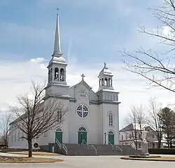 View of Courcelles' Catholic Church