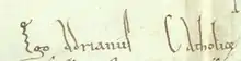 image of Pope Adrian's signature