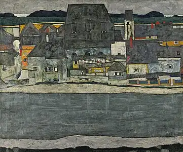 Häuser am Fluss Egon Schiele