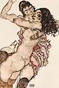 Two Women Embracing (1915), by Egon Schiele, Hungarian Museum of Fine Arts, Budapest.