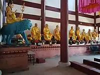 Statues of Eighteen Arhats at Lingsheng Temple in Hunan, China.