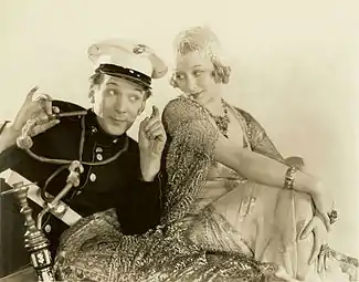 Promotional photo of El Brendel and Greta Nissen for the 1931 comedy film Women of All Nations