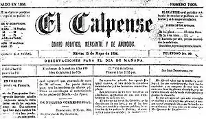 El Calpense cover page from 15 May 1894