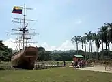 Replica of the Leander in Parque del Este