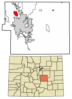 Location of the Air Force Academy CDP in El Paso County, Colorado