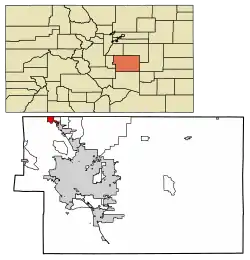 Location of Palmer Lake in El Paso County, Colorado.