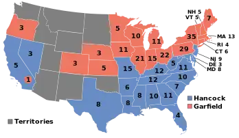 Electoral map, 1880 election