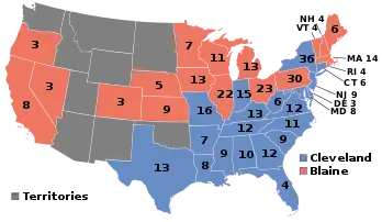 Electoral map, 1884 election