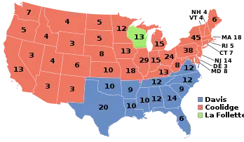 Electoral map, 1924 election