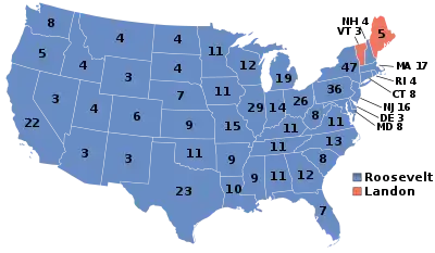 Electoral map, 1936 election