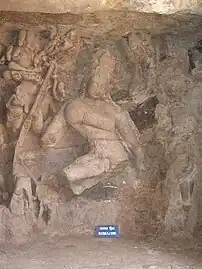 A damaged 6th-century Nataraja, Elephanta Caves