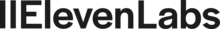 ElevenLabs' logo, consisting of the words "Eleven Labs" in a black sans serif font with two vertical stripes to the left of them