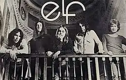 Elf in 1974.  L-R: Steve Edwards, Craig Gruber, Gary Driscoll, Ronnie James Dio, and Micky Lee Soule.