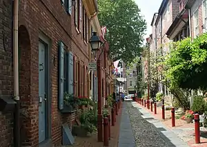 Elfreth's Alley, first developed in 1703, is the nation's oldest residential street.