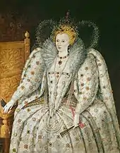 "Softened" portrait of Elizabeth I, Gheeraerts studio, Palazzo Pitti, Florence