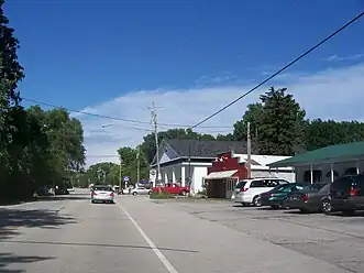 Looking north in downtown Ellison Bay
