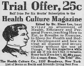 Elmer Lee Health Culture magazine advert