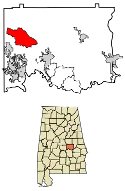 Location of Holtville in Elmore County, Alabama.