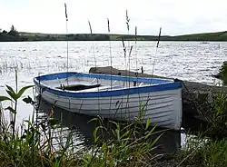 Elrig Loch crannog on the right